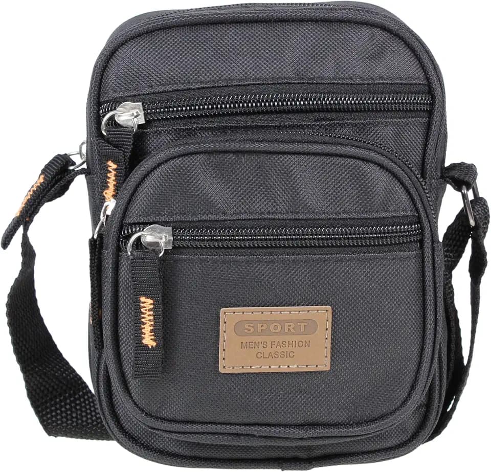 Unisex Mehrzweck-Mini-Schulter-/Reisetasche, Arbeitstasche für Herren, praktisch und handlich, Schwarz , 18cm (H) x 14cm (W)x 6cm (D)( 5.5" x 7" x 2.25")