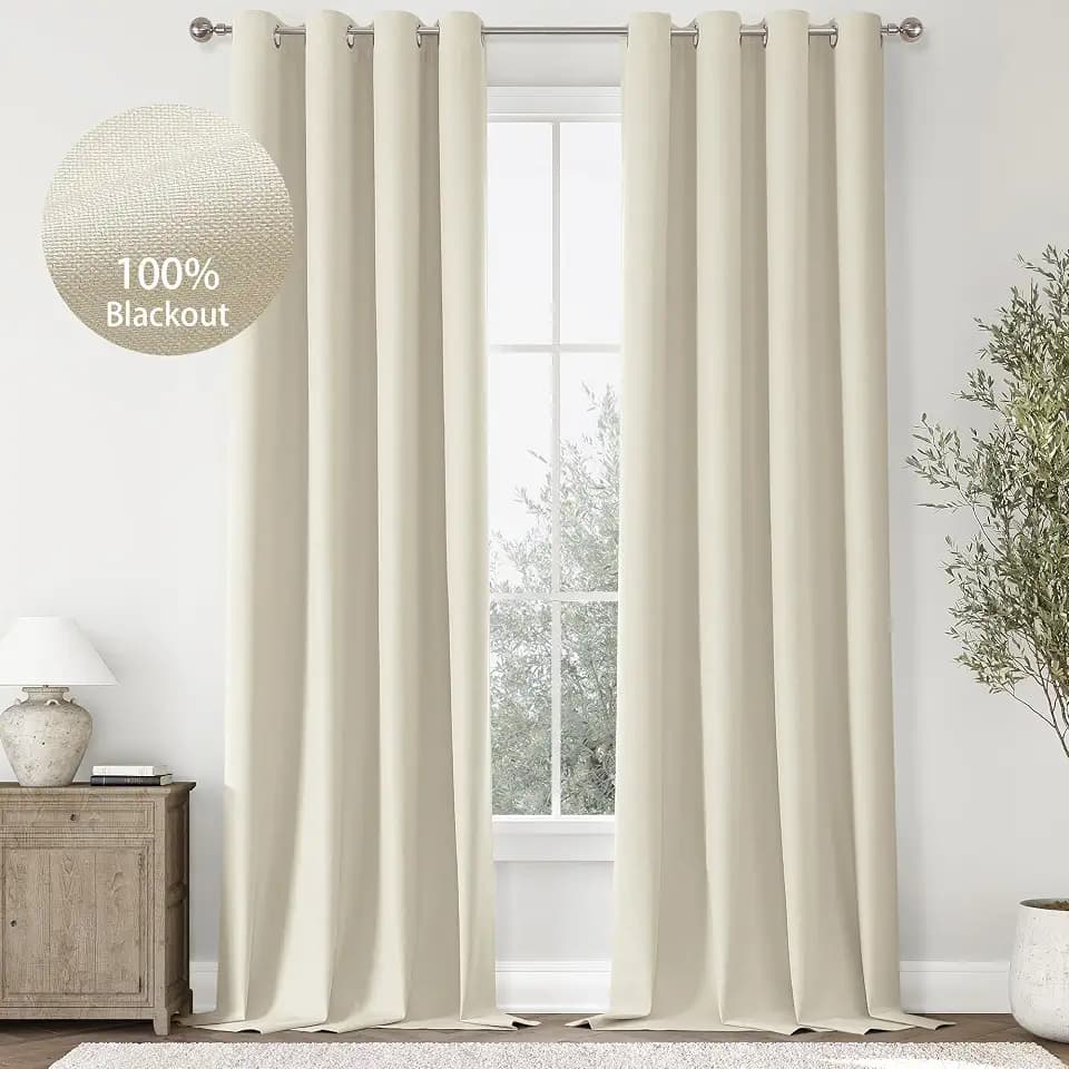 ChrisDowa Birch Blackout Curtains 96 Inches Long 2 Panels for Bedroom