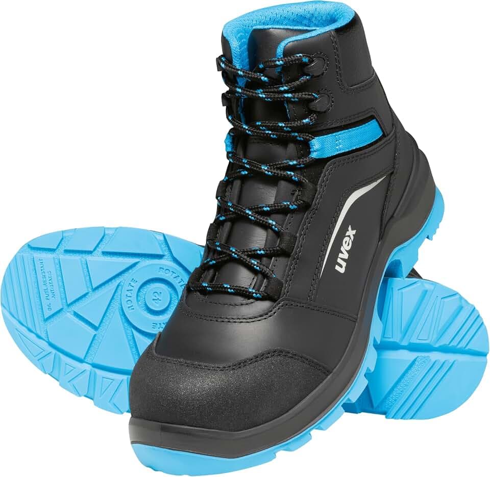 Uvex 2 xenova Sicherheitsstiefel S3 SRC, Schnürstiefel, Arbeitsschuhe für Herren, Schwarz/Grün