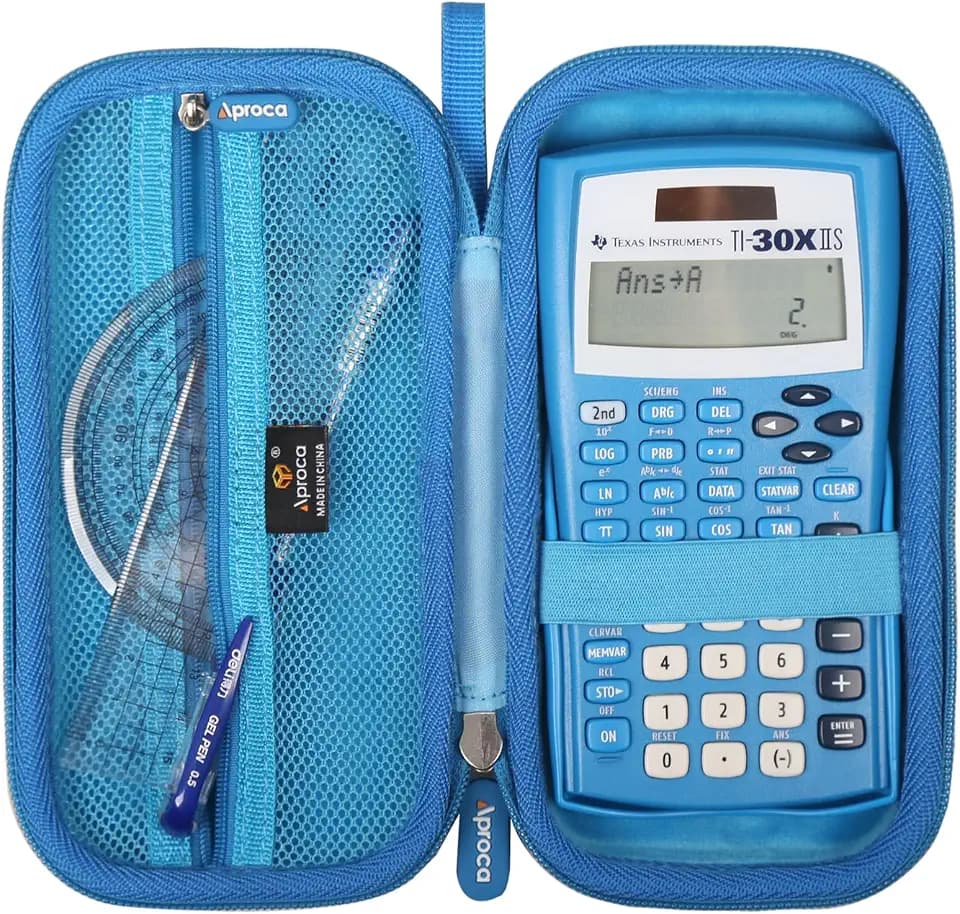 Aproca Calculator Case Compatible with Texas Instruments TI-30XIIS / TI-30X IIS 2-Line/Casio FX-991EX Fx-82es Plus Scientific Calculator, Storage Bag - Blue (Case Only)