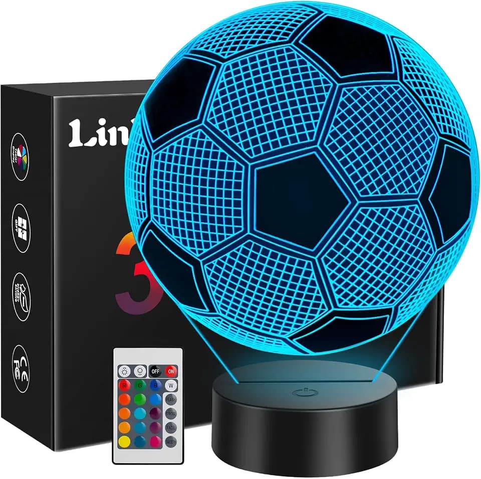 Linkax Fussball Geschenke Jungen, Adventskalender Fußball 3D Nachtlicht