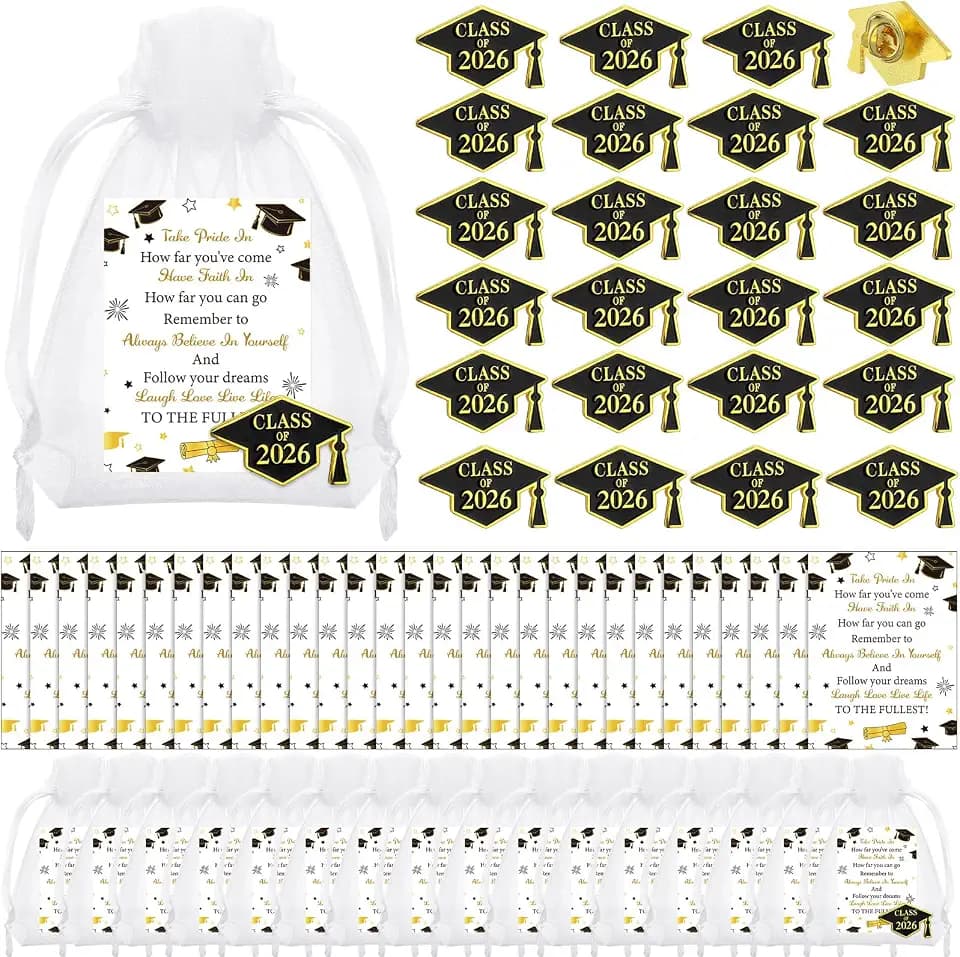 Tondiamo 30 Set Class of 2026 Graduation Pins, Cards, Gift Bags