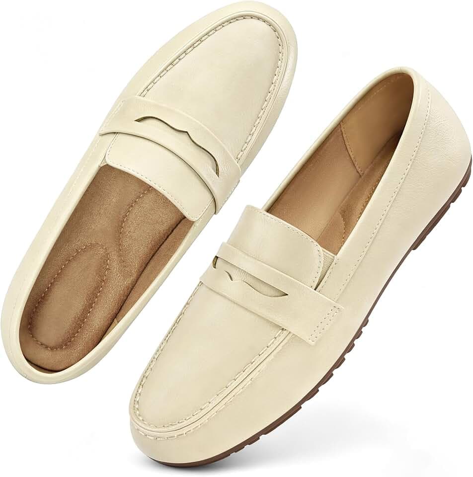 Ecetana Women's Loafers Comfortable Slip-On Business Casual Work Flats