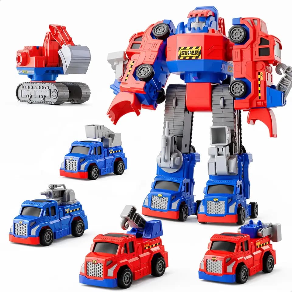 iPlay, iLearn Kids Magnetic Transform Robot Toy, Toddler STEM Building Toy