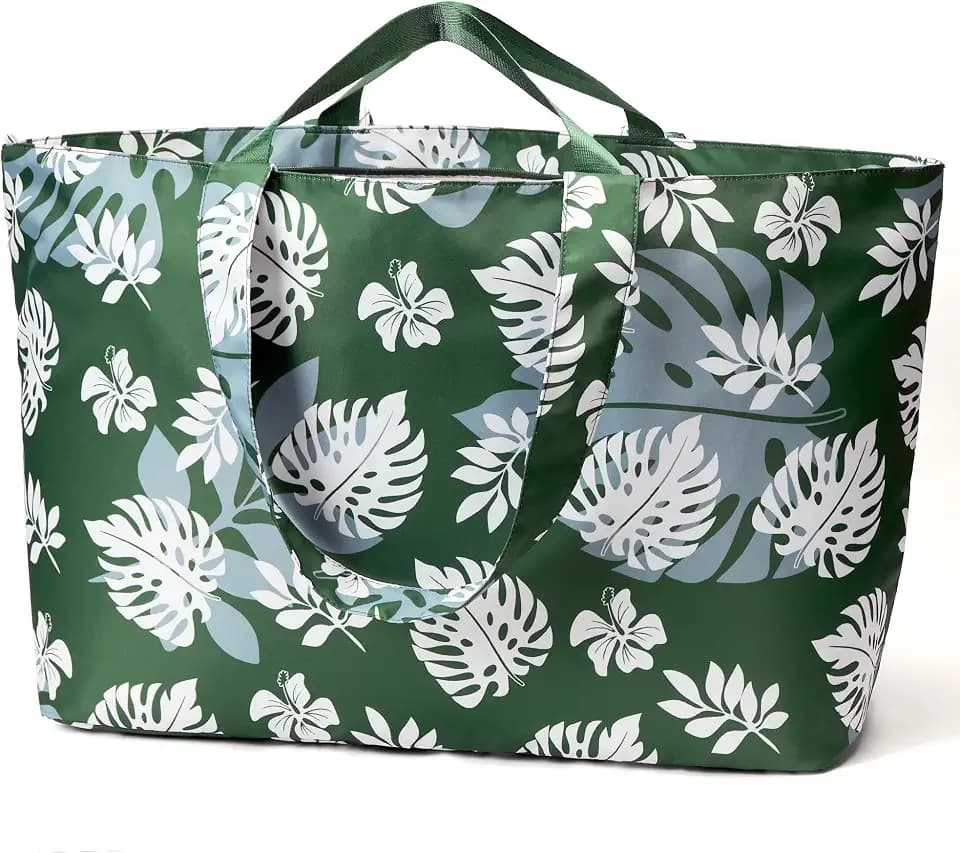 KALIDI 60L Extra Large Beach Tote Oversized Bag Zipper Utility Weekender