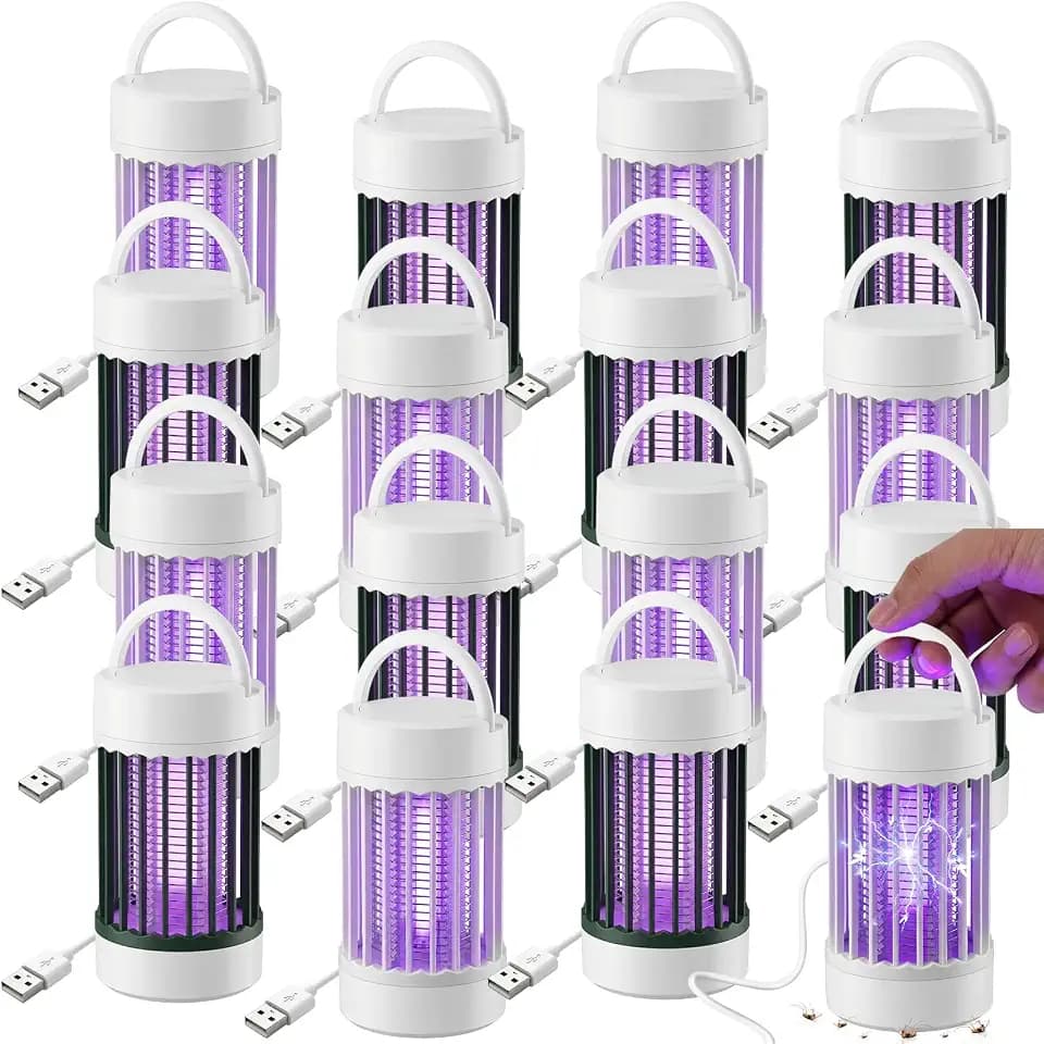 16 Pcs Bug Zapper Indoor USB Powered Mosquito Killer Lamp with 365nm UV Light, Portable Fruit Fly Gnat Trap for Home Bedroom Kitchen Office Gnats Moths