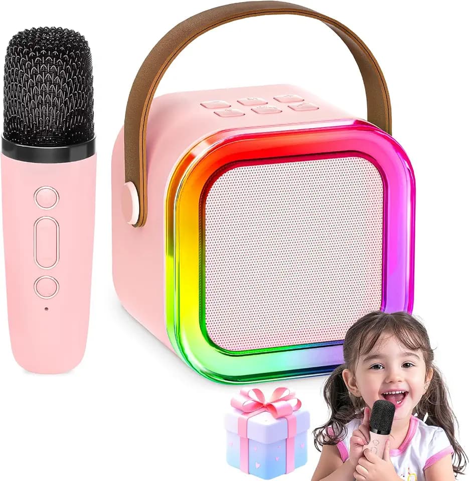 Geschenke Mädchen Karaoke Maschine Kinder: Wowstar Karaoke Mikrofon Kinder - Mini Karaoke Set mit Mikrofon - Kinder Spielzeug Geburtstags Geschenke für 3-12 Jahre Mädchen Musikinstrumentzubehör