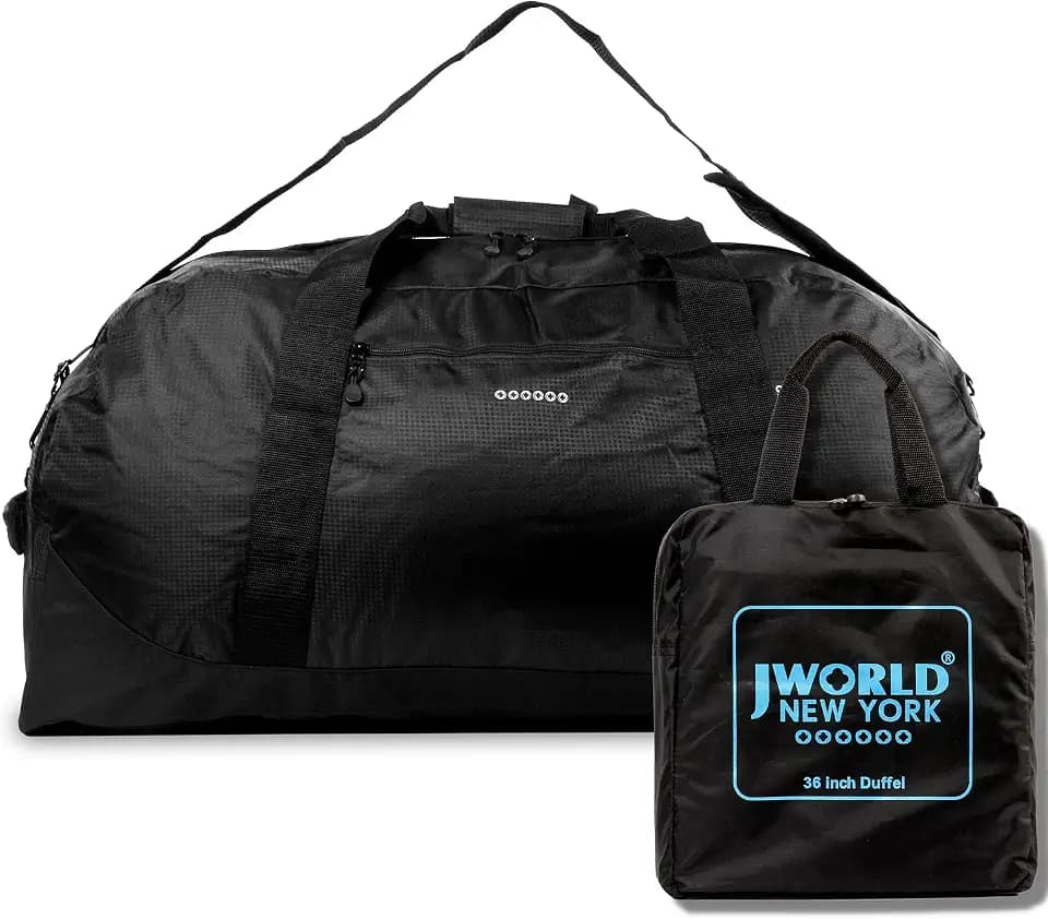 J World New York Lawrence 36 Inch Sport Duffel Bag, Black, 36"