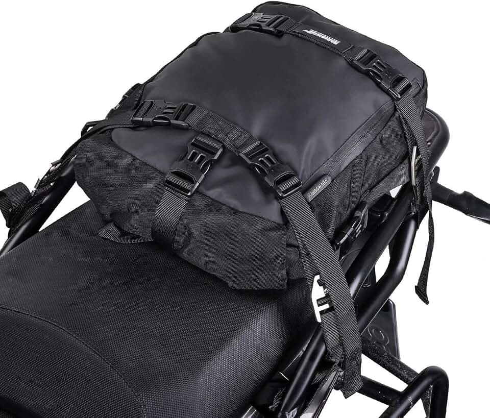 Rhinowalk Multifunktional Motorradtasche Motorradgepäck 10/20/30L Motorrad Pannier Satteltaschen Gepäckträgertaschen Hecktasche Hinterradtasche, Schwarz-10L