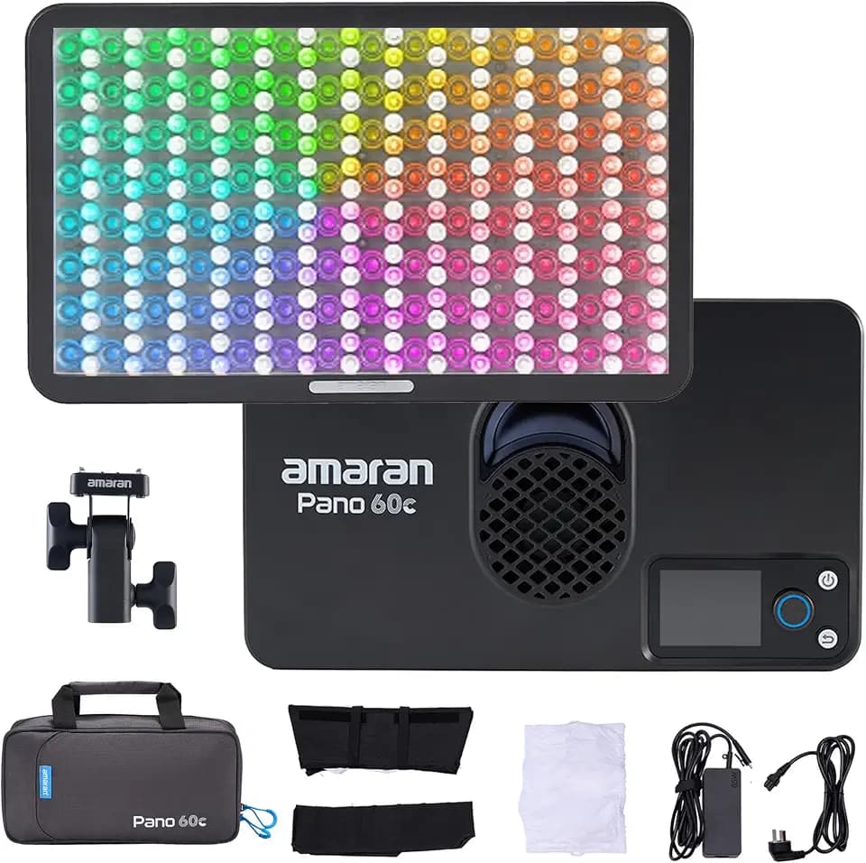 Amaran Pano 60c Kit 60W RGBWW Led Video Panel Light with Softboxes and Bag