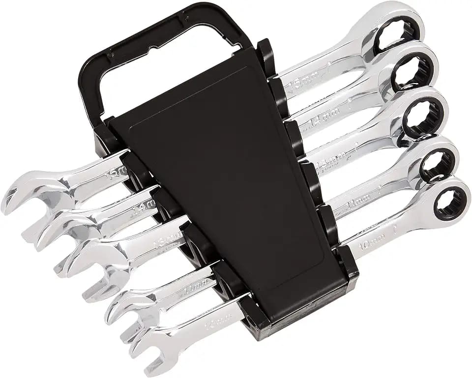 Amazon Basics Ratschenschlüssel-Set, metrisch, 5-teilig