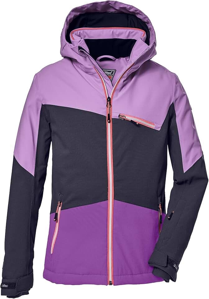 Killtec Mädchen Ksw 182 Grls Ski Jckt Skijacke/Funktionsjacke mit abnehmbarer Kapuze und Schneefang, wasserdicht