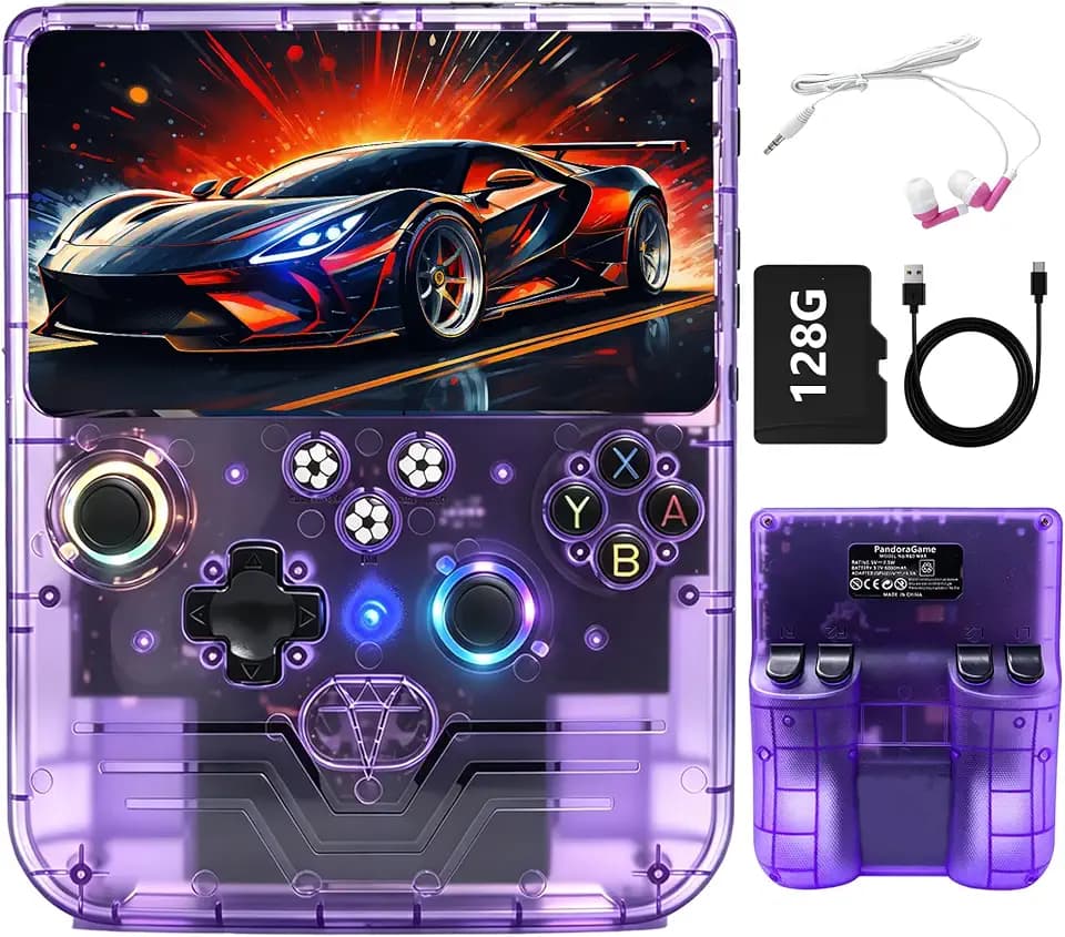 R60MAX Handheld, 6.0" IPS, 40000+ Games, 6000mAh Battery, 128GB (Purple)