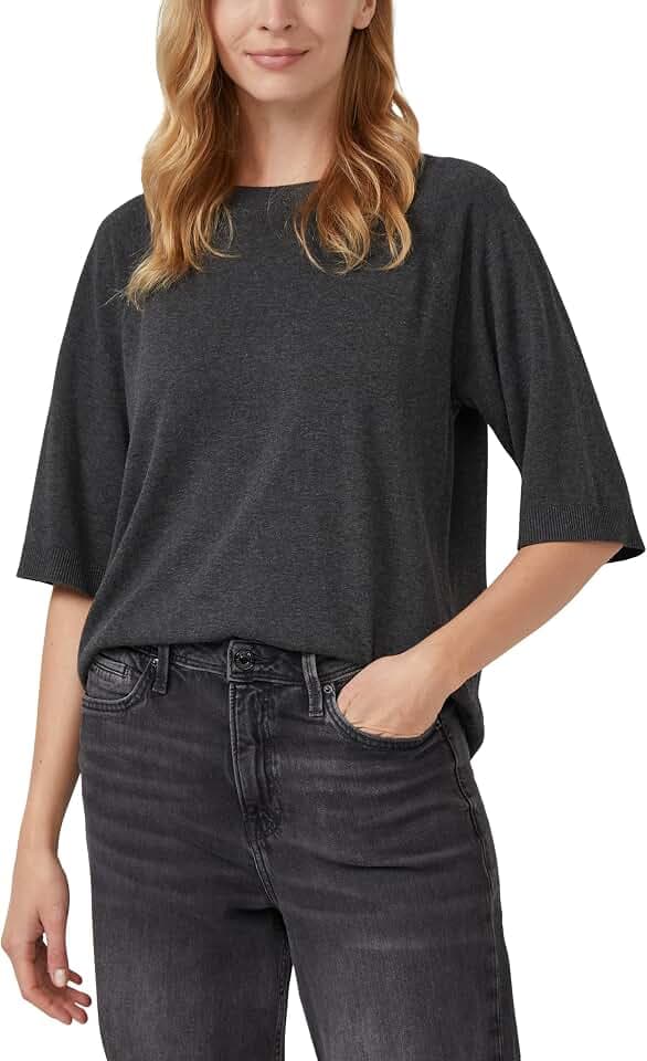 s.Oliver Damen Strickpullover – Kurzarm, Relaxed Fit, Crew Neck
