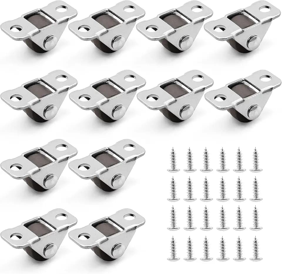 12 Stück Mini Möbelrollen, 1,2 cm Gummi Laufrollen mit Stahloberplatte, Leise Bockrollen, Kleine Rollen für Möbel, Schränke, Werkzeugkisten, DIY-Projekte und Kleingeräte