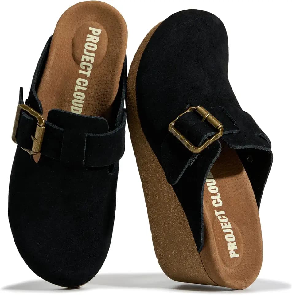 Project Cloud Genuine Leather Platform Clogs for Women - Womens Mules