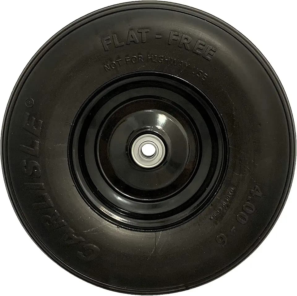 Easy Fit 4.00-6 Flat-Free Wheel Assembly for Residential Wheelbarrow