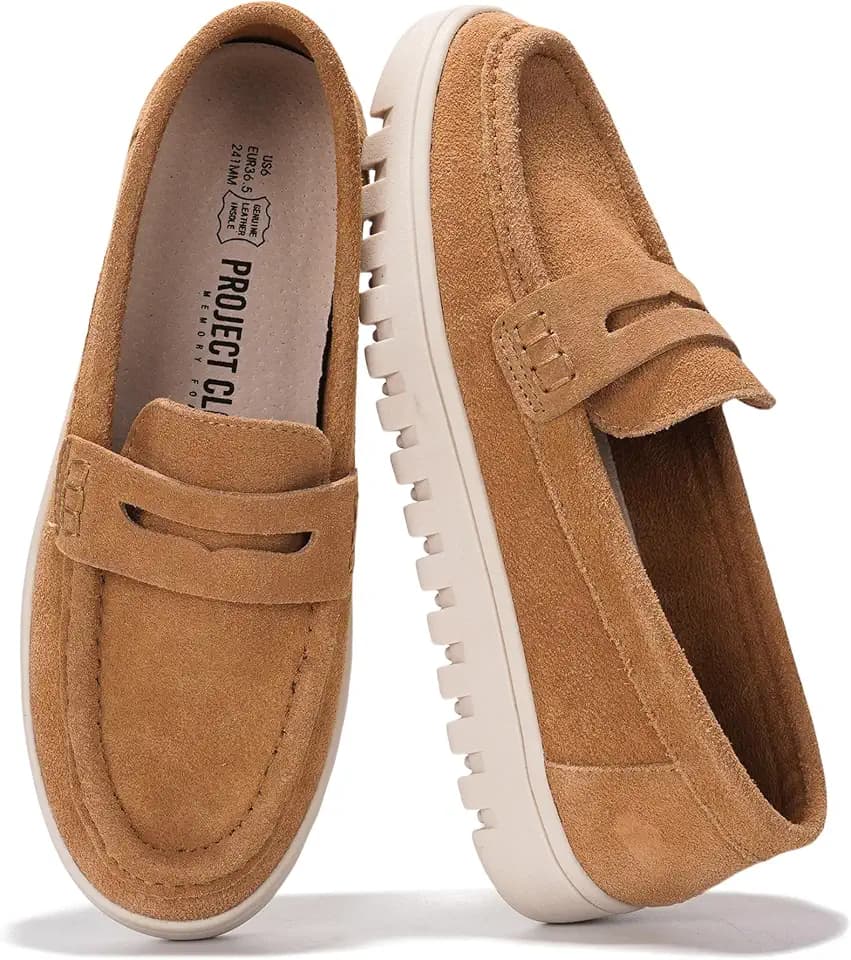 100% Genuine Leather Slip-on Loafers for Women Casual Moccasins Women Shoes