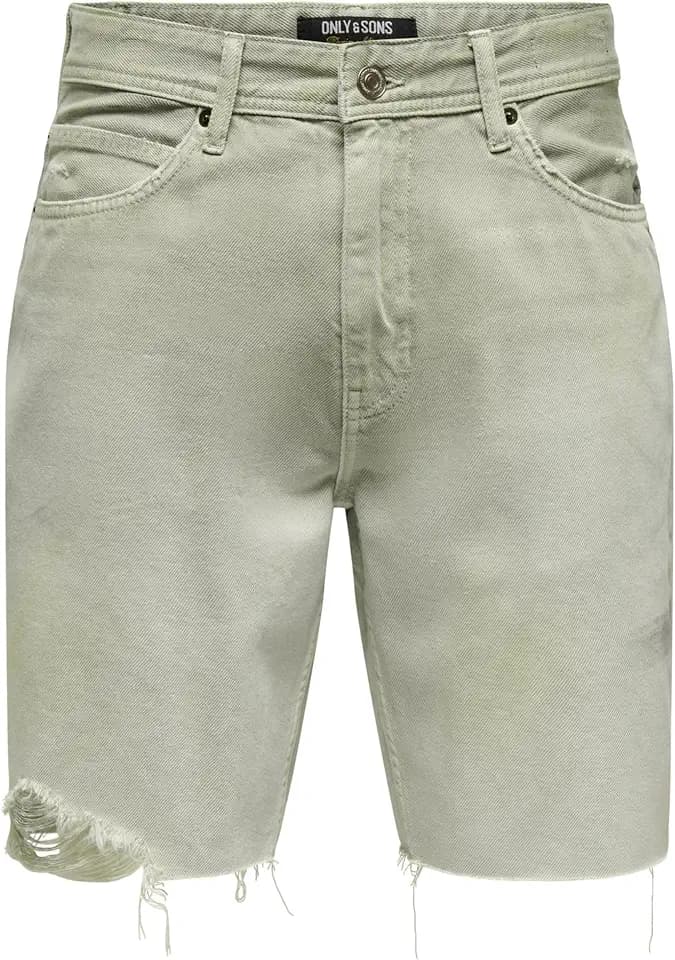 Only & Sons Herren Onsedge Ram 80S Green4121 Azg DNM Shorts Onsedge Ram 80s Green4121 Azg DNM Shorts
