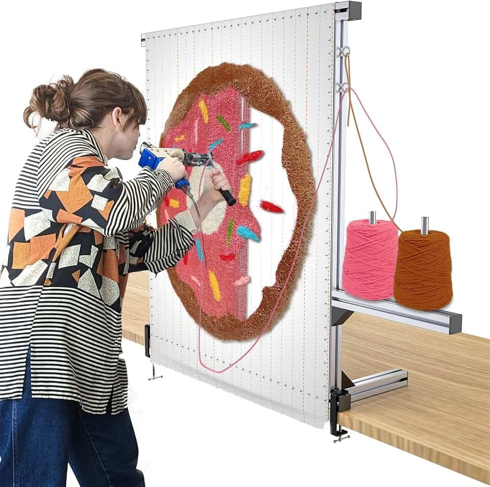 NODOCA Tufting-Rahmen, 90 cm, Teppich-Tufting-Set, Aluminium-Metall-Tufting-Rahmen für Teppichherstellung, Primär-Tufting-Stoffständer, Tufting-Stoff-Tufting-Set, Teppichrahmen für Tufting-Zubehör
