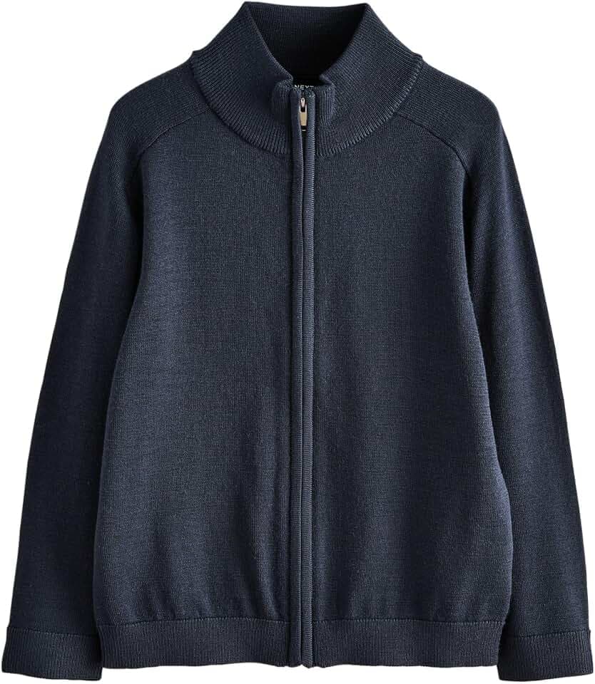 NEXT Jungen Strickjacke mit durchgehendem Reißverschluss aus Merinowolle