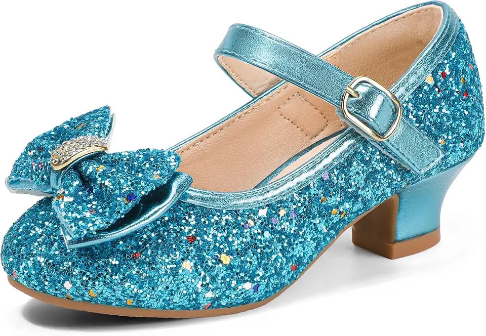 PANDNAINJIA Girls Dress Shoes Toddler Heels Mary Jane Pumps