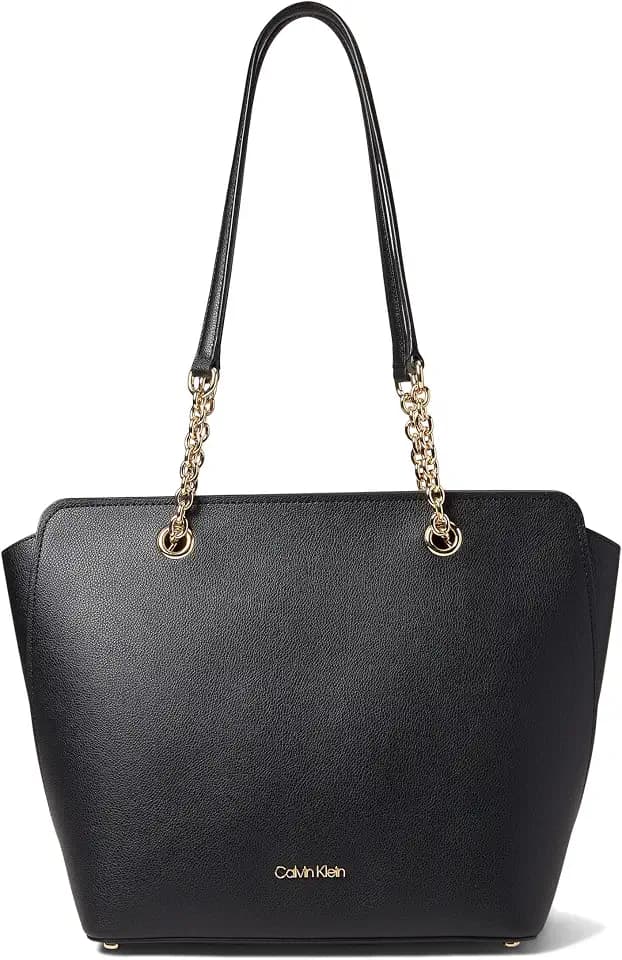 Calvin Klein Women's Hailey Micro Pebble Top Zip Chain Tote