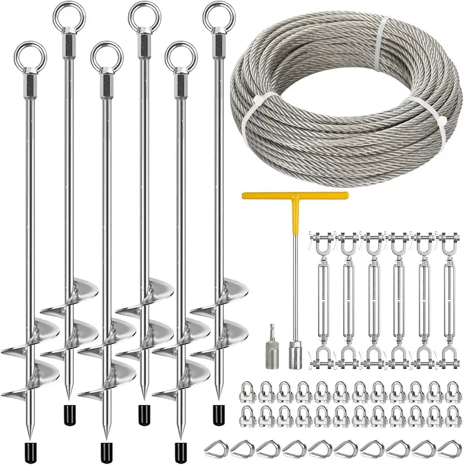 6 Pcs 30" Ground Anchors Heavy Duty Shed Tie Down Anchor Kit