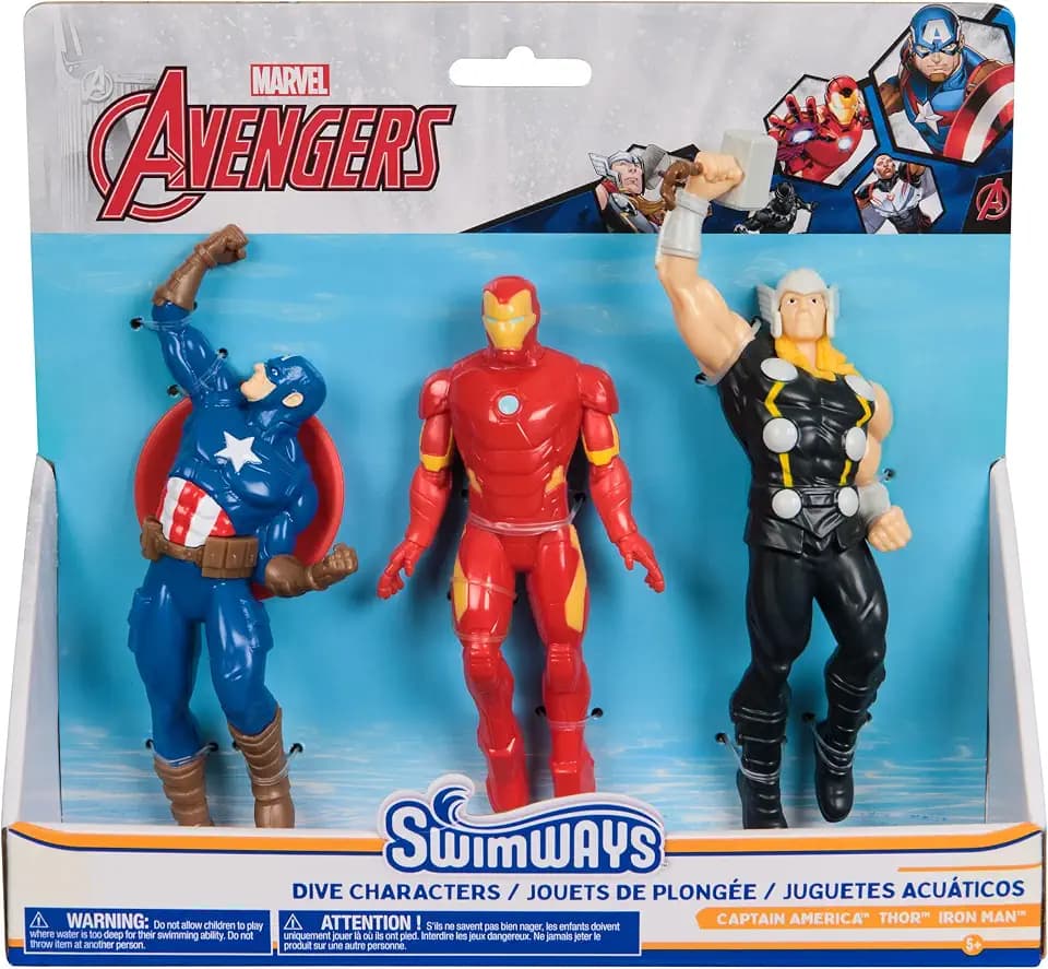 SwimWays Marvel Avengers Dive Characters 3-Pack of Pool Toys for Ages 5+