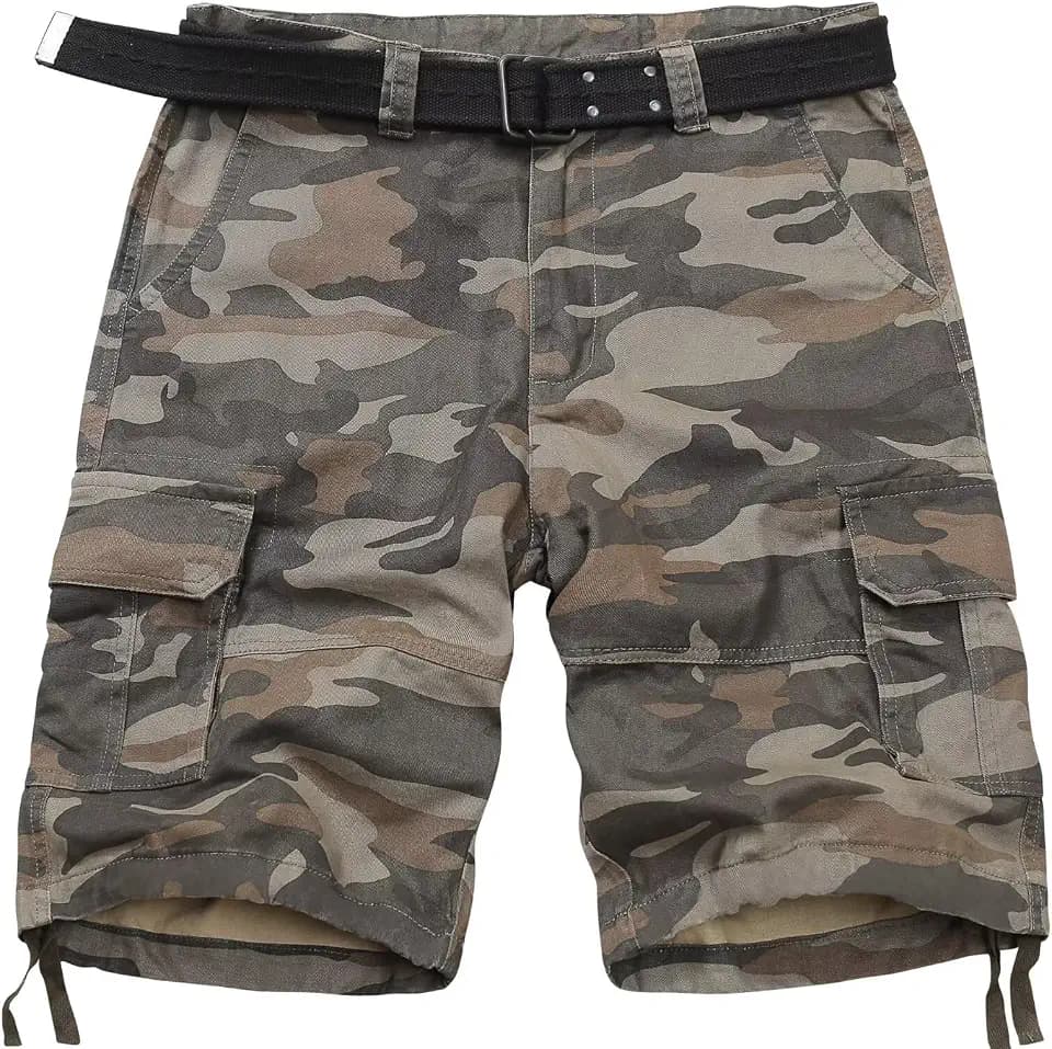 KOCTHOMY Men's Cargo Shorts Cotton Camo Work Shorts