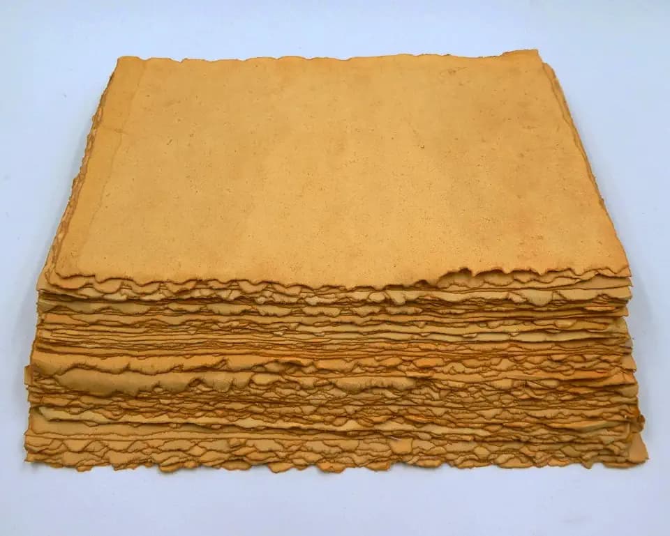 Vintage Antikpapier - echtes handgearbeitetes Bütten mit echtem ausgefranstem Antikrand, teegefärbt (durchgefärbt - nicht gedruckt) +/- US-Letterformat (ca.A4) 25 Bogen