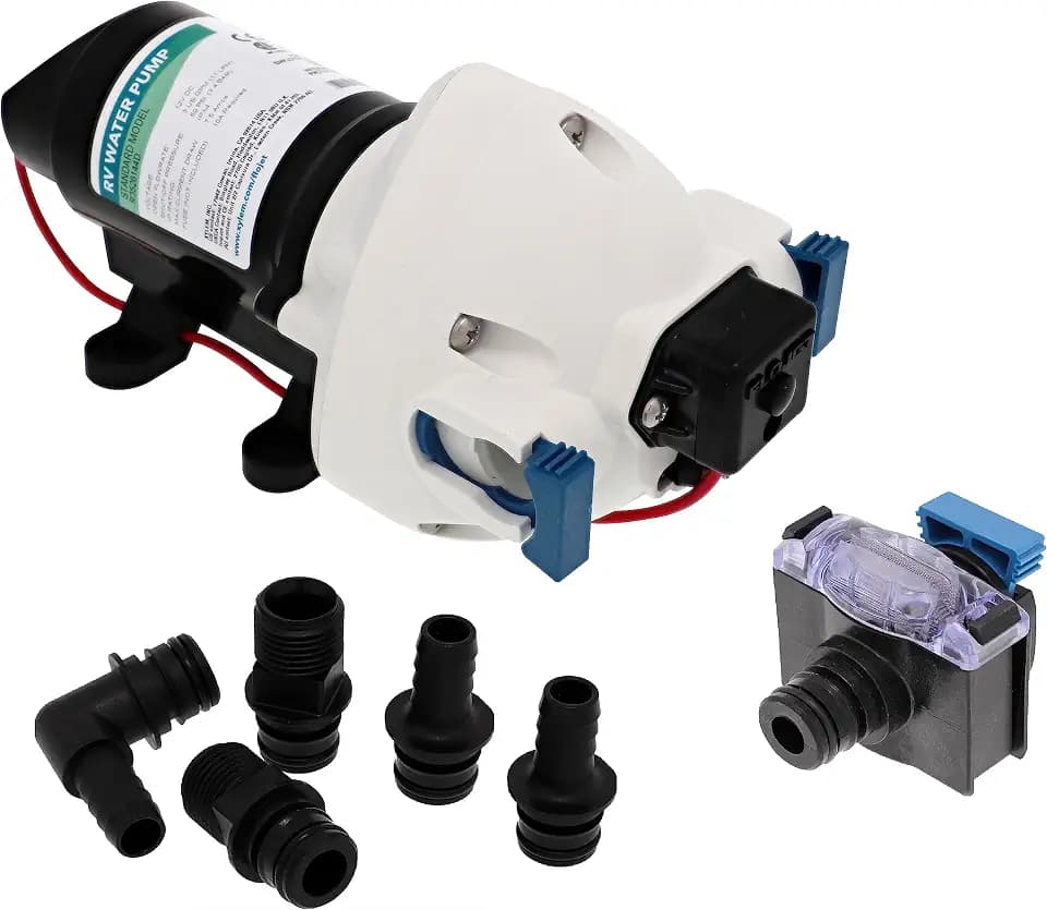 Flojet R3526144D RV Water Pump, 12 VDC 3-Chamber, 3GPM, 50PSI