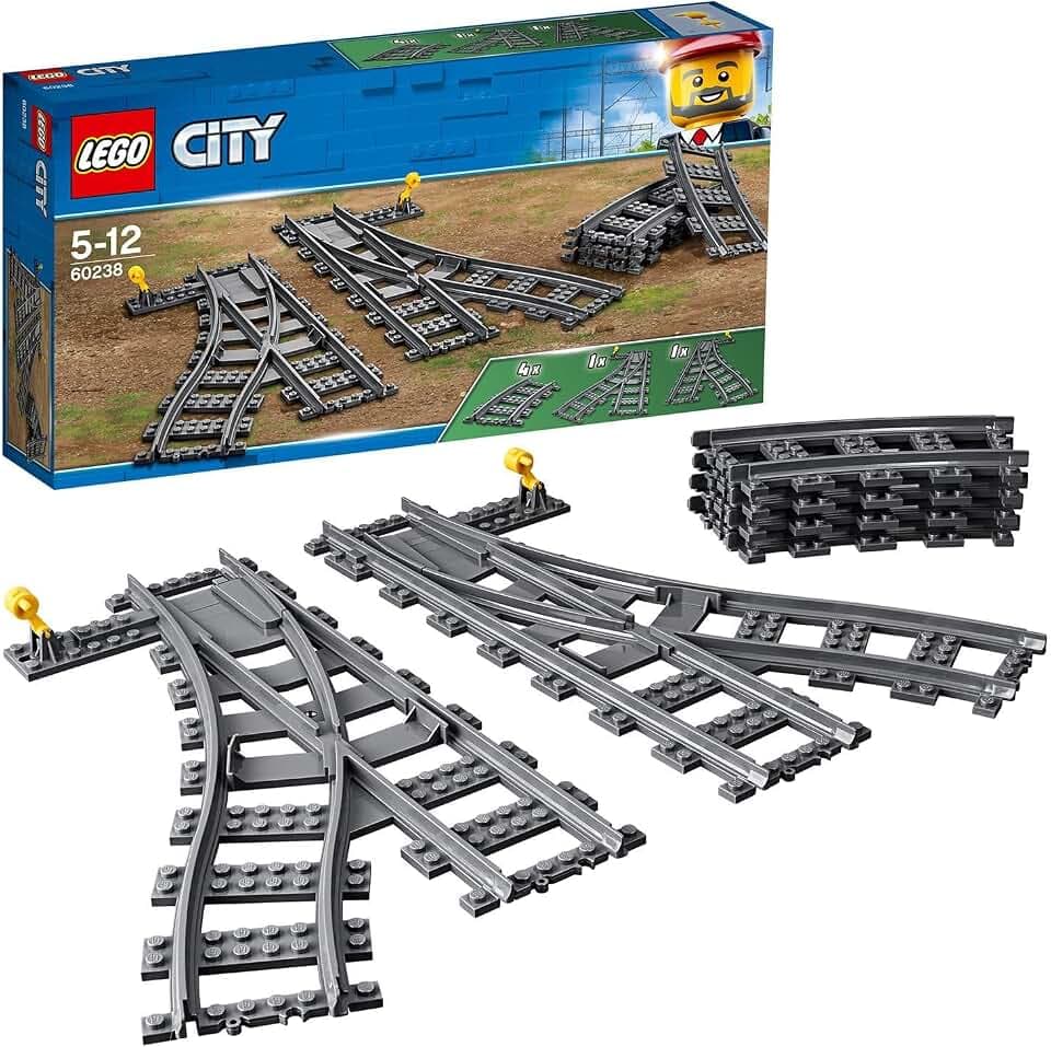 LEGO 60238 City Weichen, 6 Elemente, Erweiterungsset für Kinder, Spielzeug Set