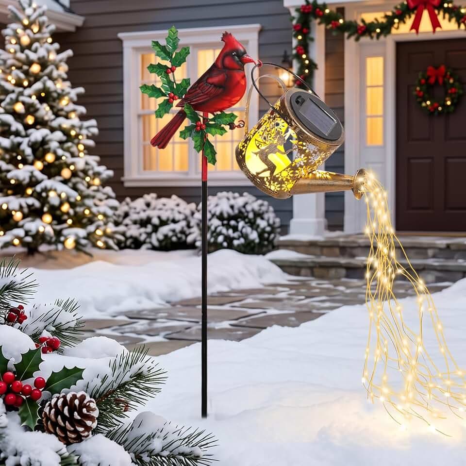 Solar Red Cardinals Light Gifts for Women Lantern Christmas Decoration
