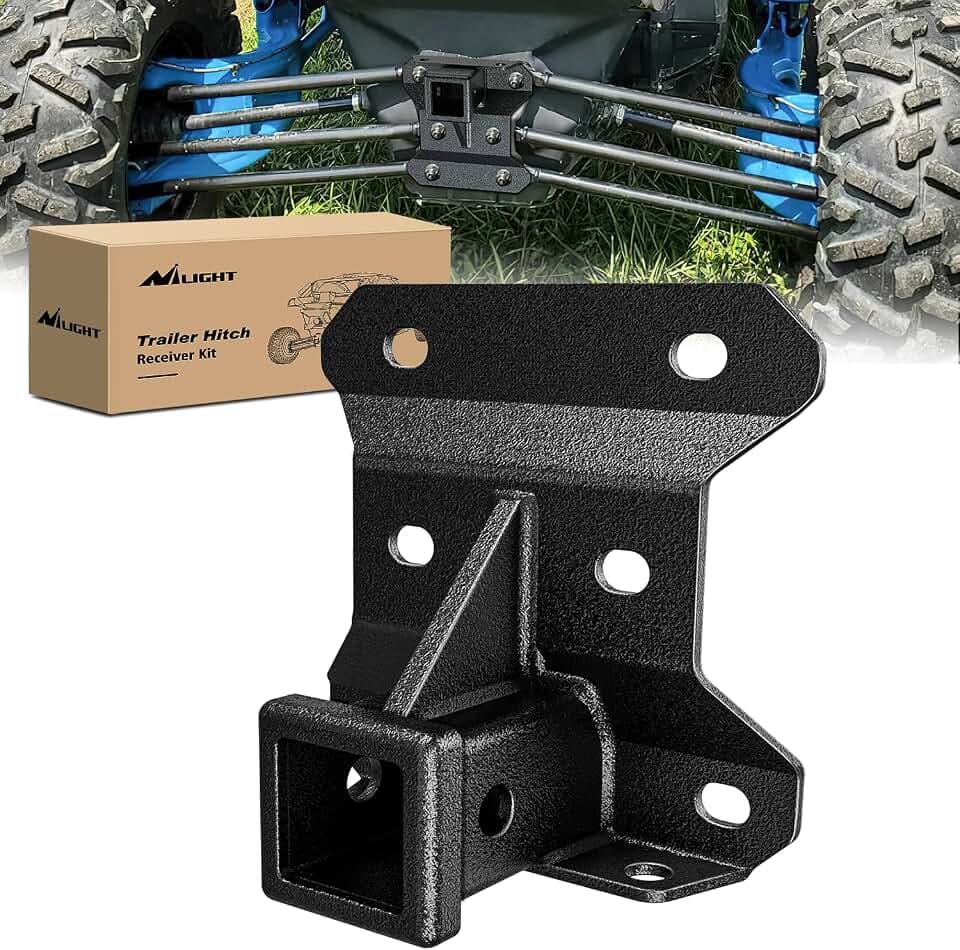 Nilight 2" Rear Bumper Tow Trailer Hitch Receiver Kit | for 2017-2023 Can Am Maverick X3 Turbo/Max Turbo/X DS Turbo R/X RS Turbo