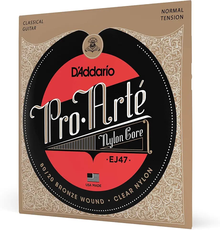 D'Addario Guitar Strings - Pro-Arte Classical Guitar Strings - EJ47 - Nylon Guitar Strings - 80/20 Bronze Wound, Nylon Core - Normal Tension