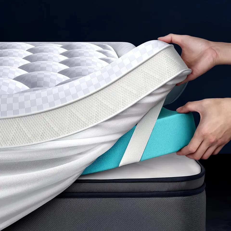 Dual Layer 2.5" Pillow Top Mattress Topper Plus 2.5" Cooling Gel Infused Memory Foam Mattress Pad (Full)