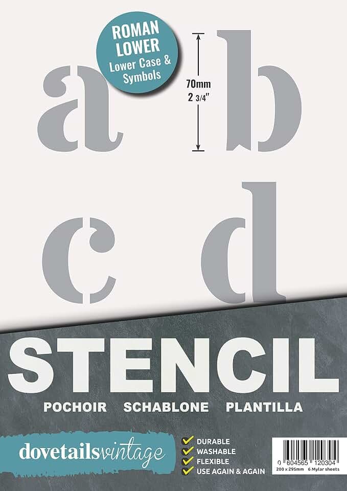 Letter Stencil 2.7 inch Tall Roman Style Capital Letters and Symbols