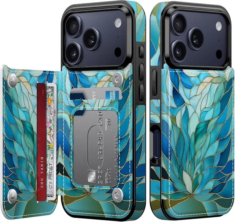 Esdot for iPhone 17 Pro Wallet Case for Women Girls,Cute Preppy Floral
