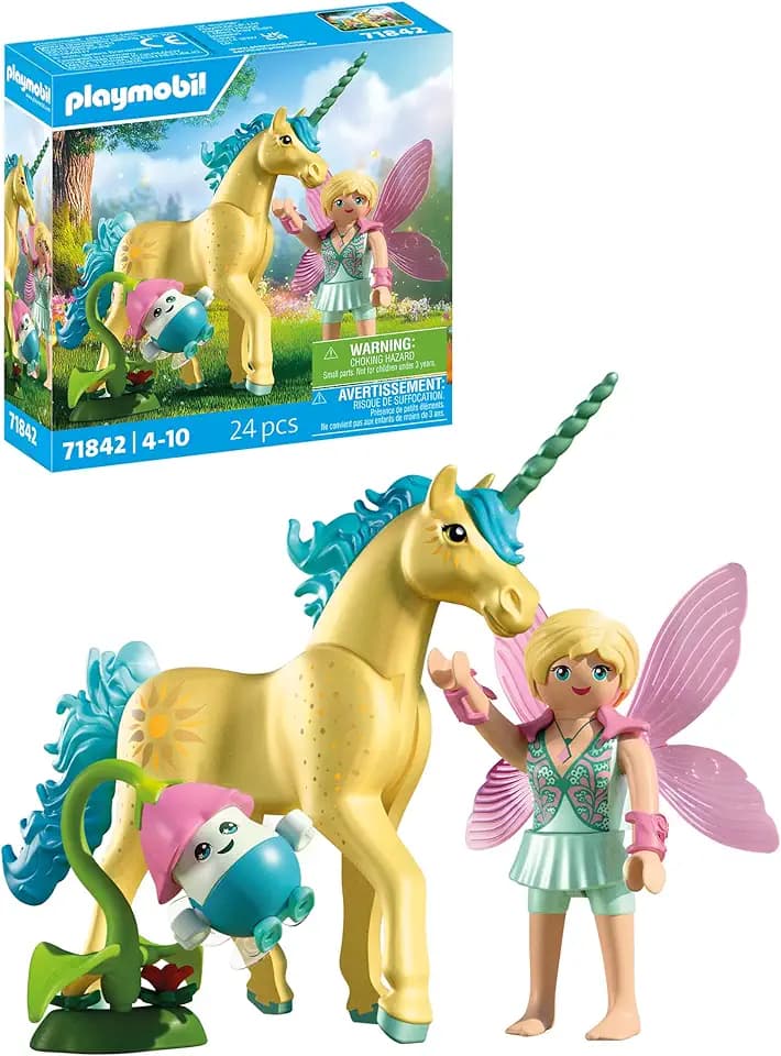 PLAYMOBIL | Magic Unicorns | Sammeleinhorn Sonnenscheinblüte mit Fee | Fantasievolles Spielset für Einhornfans | Mit magischen Details Kinder ab 4 Jahren | 71842