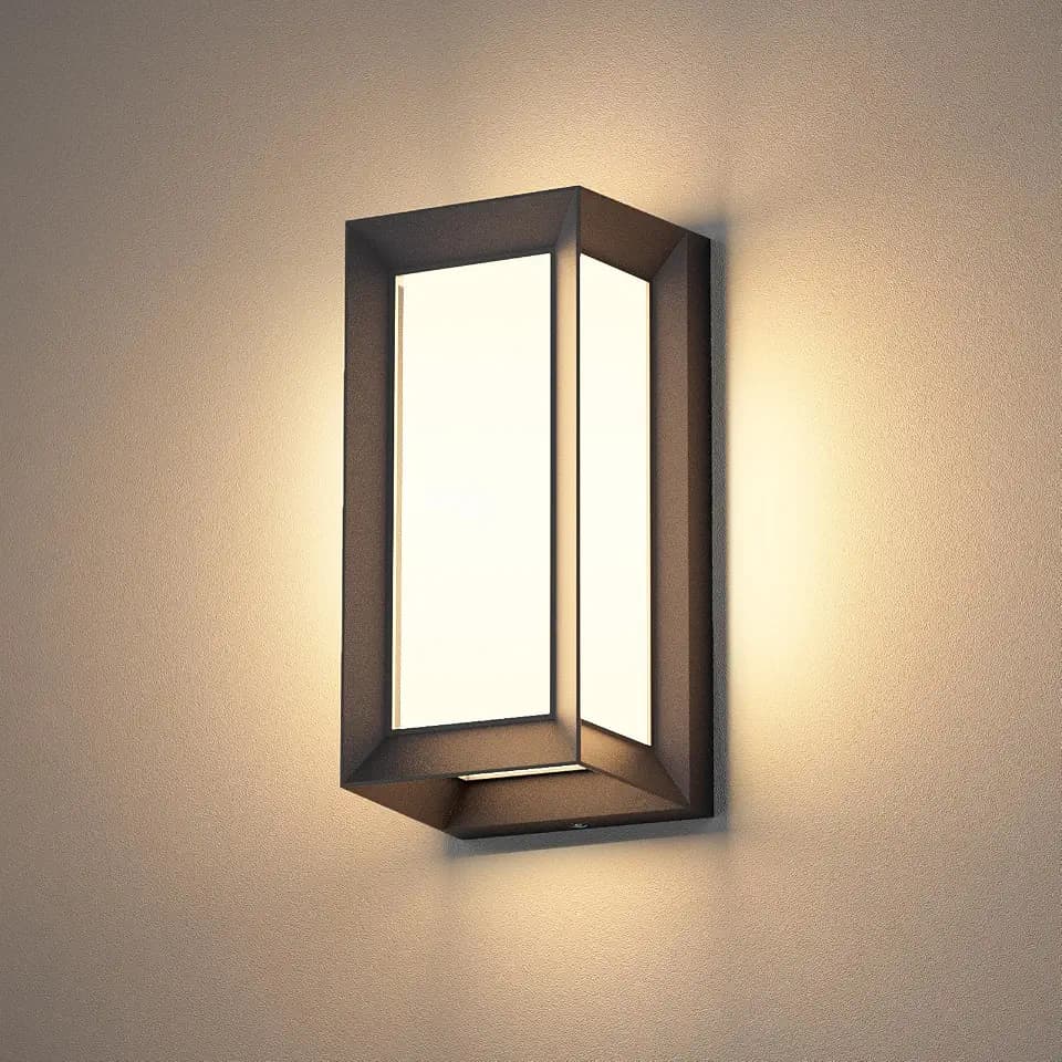 Klighten Wandleuchte Außen/Innen E27 Fassung, ohne Leuchtmittel, Schwarz | Aluminium + PC, IP65 Wasserdicht, 1080 Lumen, Außenlampe Aussenleuchte, für Eingang Terrasse Korridor