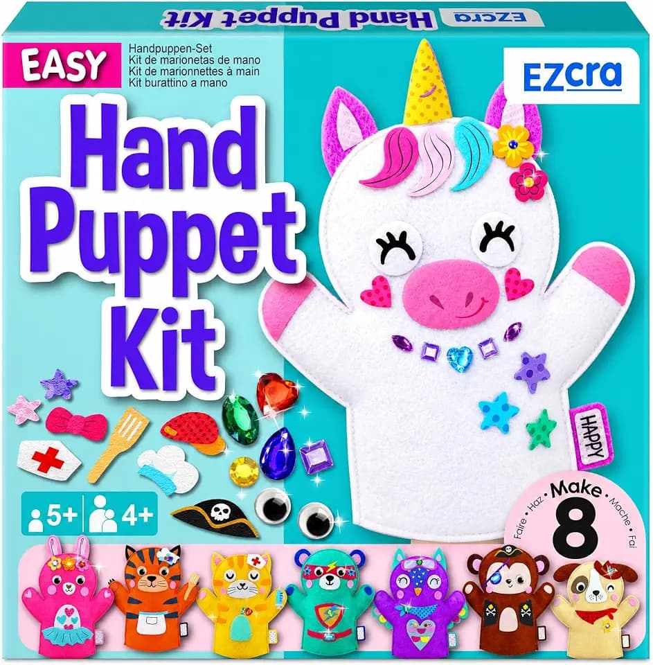 EZCRA Unicorn Hand Puppet Making Kit - 8 DIY Projects