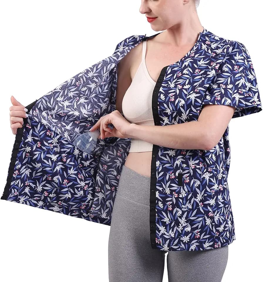 Post Surgery Shirt Mastectomy Recovery Shirt Shoulder Surgery Recovery Shirt with Drain Management Pockets Unisex