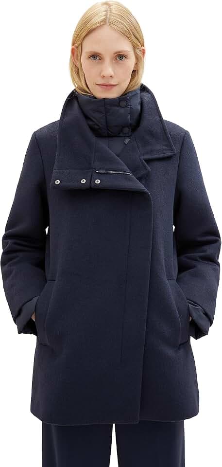 TOM TAILOR Damen 1037558 Mantel mit Stehkragen (1er Pack)