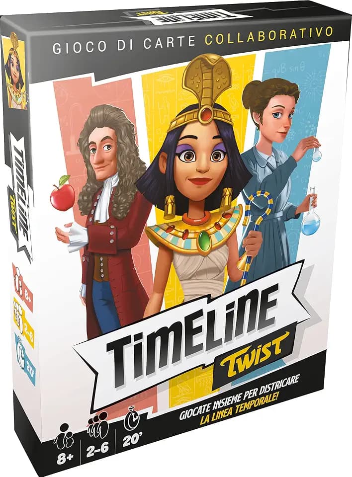 Asmodee - Timeline Twist, Brettspiel, 2-6 Spieler, 8+ Jahre, italienische Ausgabe