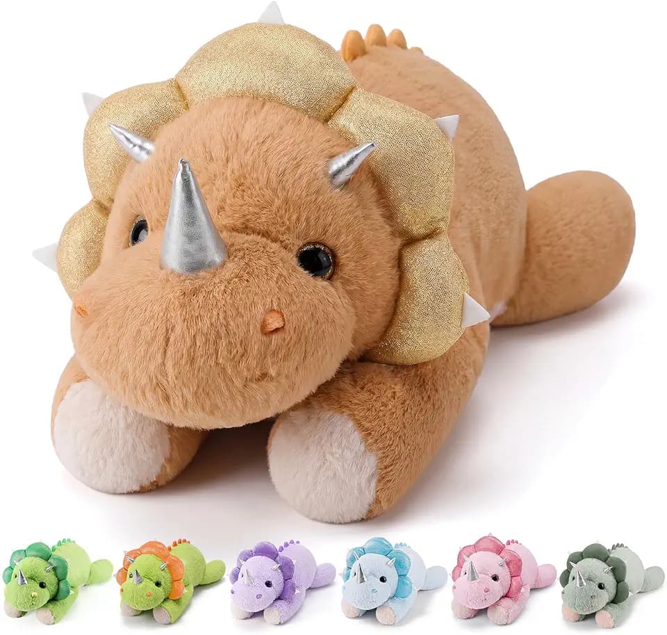 gnomantic Dinosaur Weighted Stuffed Animals, Plush Pillow for Kids