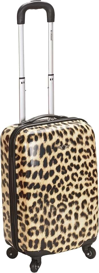 Rockland Safari Hardside Spinner Wheel Luggage, Carry-on 20", Leopard