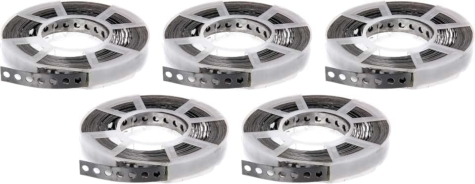 Alberts 851910 Lochband | mit oder ohne Abrollkasette | Edelstahl | Breite 17 mm | Länge 10 m | 5er Set
