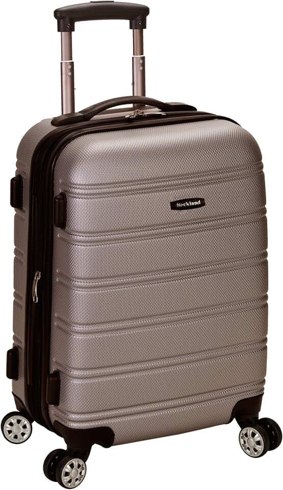 Rockland Melbourne Hardside Expandable Spinner Wheel Luggage, Carry-On 20", Silver