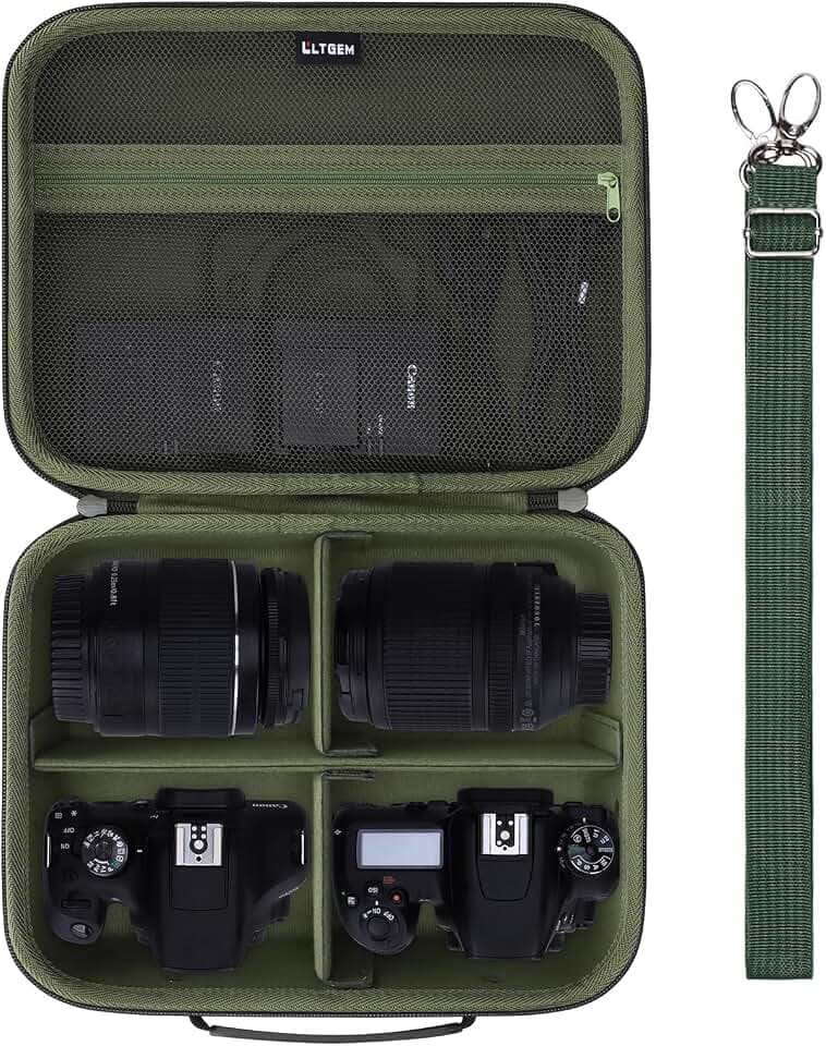 Medium Camera Case Bag for Canon/Sony/Nikon Camera and Multiple Lens Green